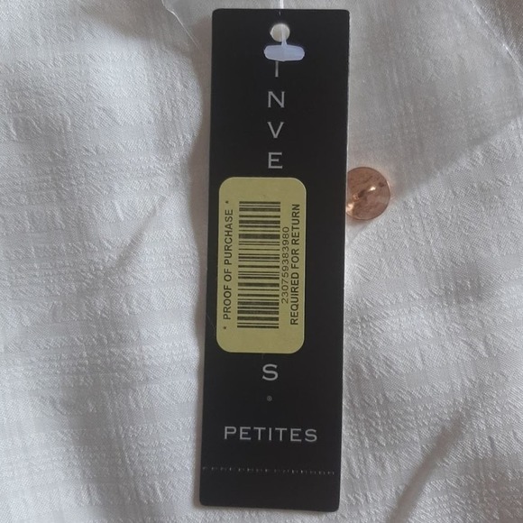 NWT Investments Petites Long Sleeve Cream Tunic Blouse Small - Picture 6 of 8